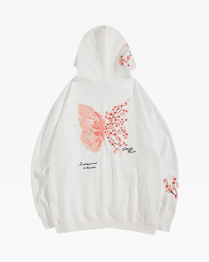 Y2K Grunge Japanese Cherry Blossom Hoodie - Retro 90S Fashion, Summer Y2K Outfits