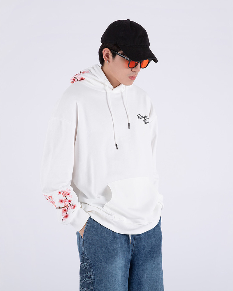 Y2K Grunge Japanese Cherry Blossom Hoodie - Retro 90S Fashion, Summer Y2K Outfits