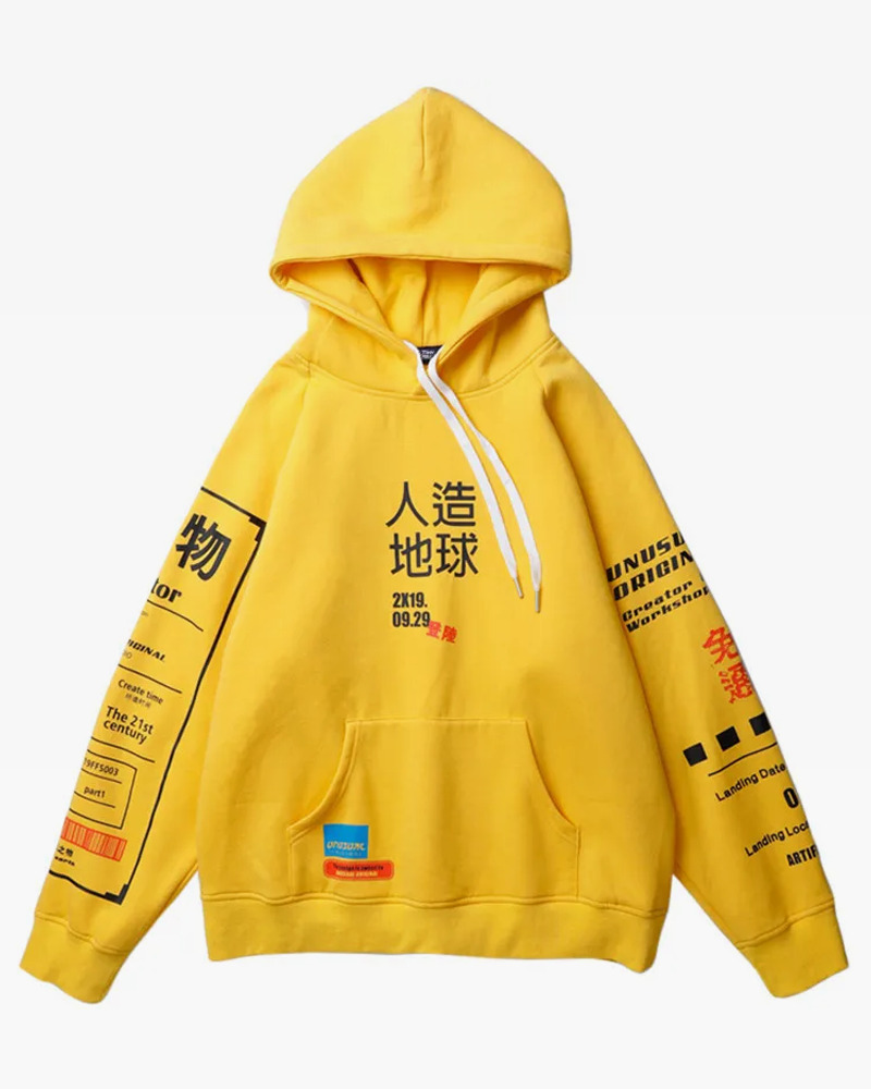 Y2K Grunge Japanese Design Hoodie - Retro 90S Fashion, Summer Y2K Outfits, Pastel Goth Style