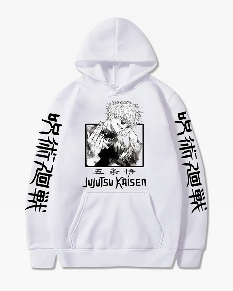 Y2K Grunge Jujutsu Kaisen Hoodie - Retro 90S Fashion, Summer Y2K Outfits, Pastel Goth Style