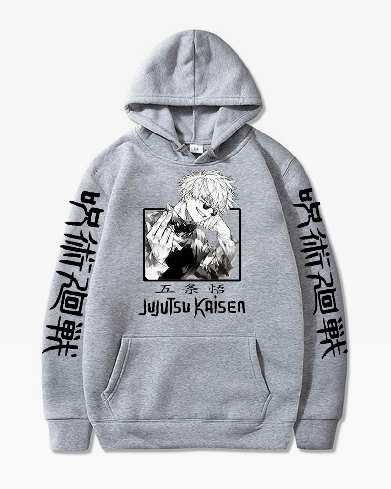 Y2K Grunge Jujutsu Kaisen Hoodie - Retro 90S Fashion, Summer Y2K Outfits, Pastel Goth Style