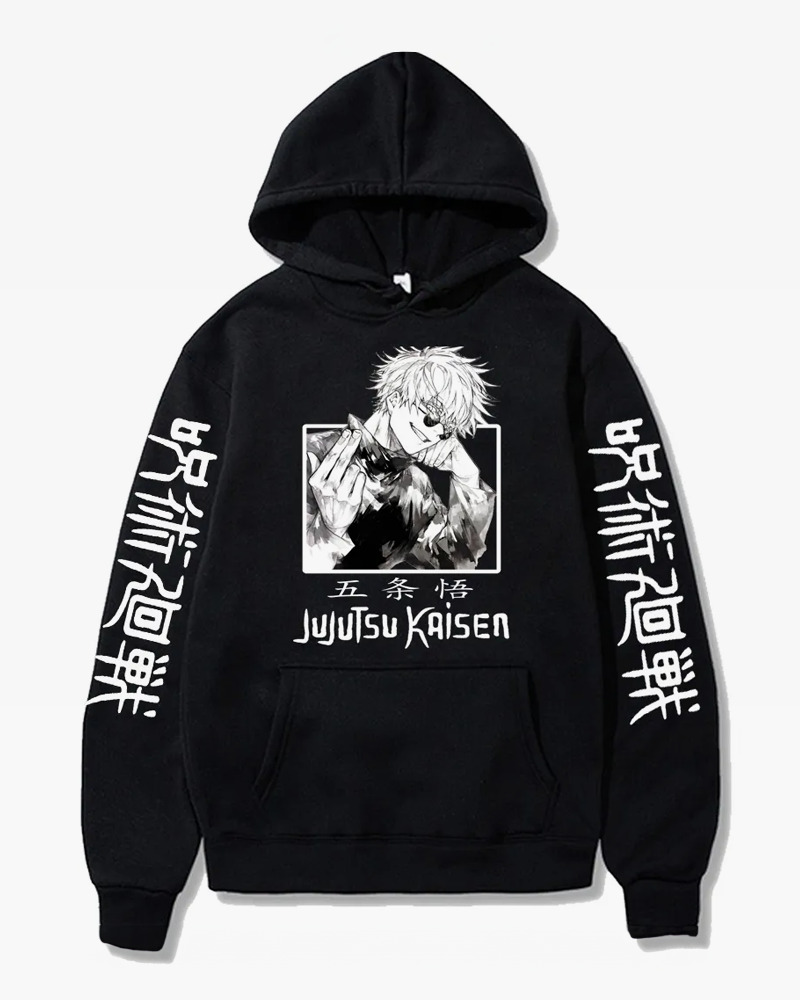 Y2K Grunge Jujutsu Kaisen Hoodie - Retro 90S Fashion, Summer Y2K Outfits, Pastel Goth Style