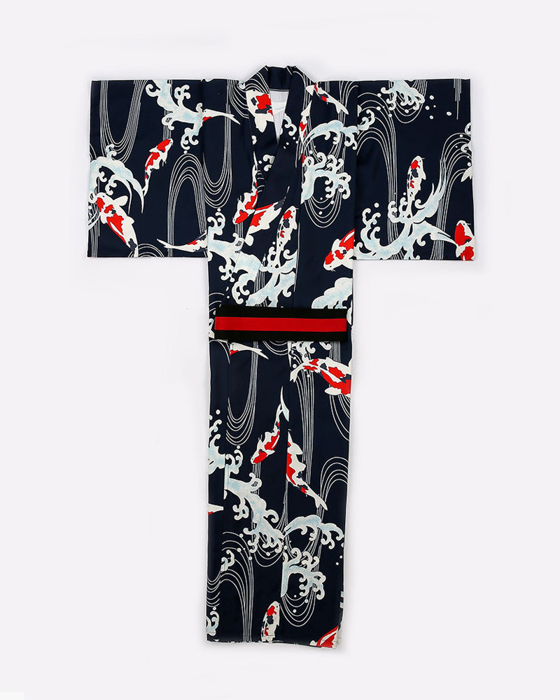 Y2K Grunge Koi Fish Kimono - Retro 90S Summer Outfit, Pastel Goth, Y2K Party & Club Fashion
