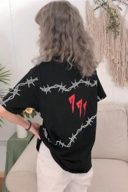 Y2K Grunge Letter Print Shirt - 90S Fashion, Retro Style, Y2K Summer Outfits, Baby Tees Y2K