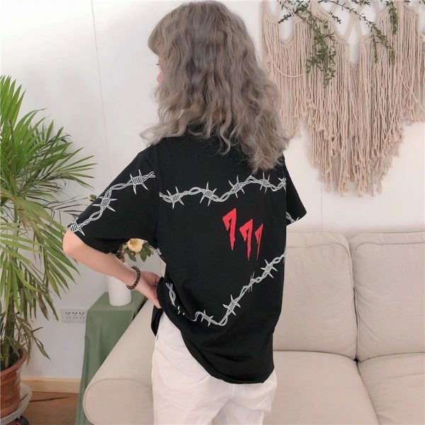 Y2K Grunge Letter Print Shirt - 90S Fashion, Retro Style, Y2K Summer Outfits, Baby Tees Y2K