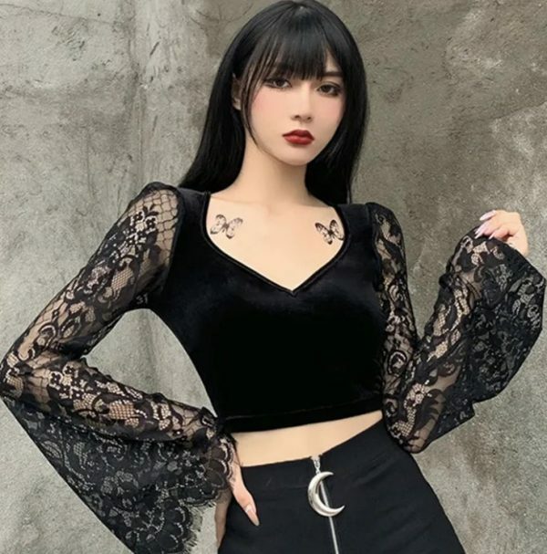 Y2K Grunge Long Sleeve Crop Top - Retro 90S Fashion, Summer Outfits, And Party Looks