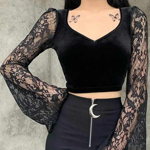 Y2K Grunge Long Sleeve Crop Top - Retro 90S Fashion, Summer Outfits, And Party Looks