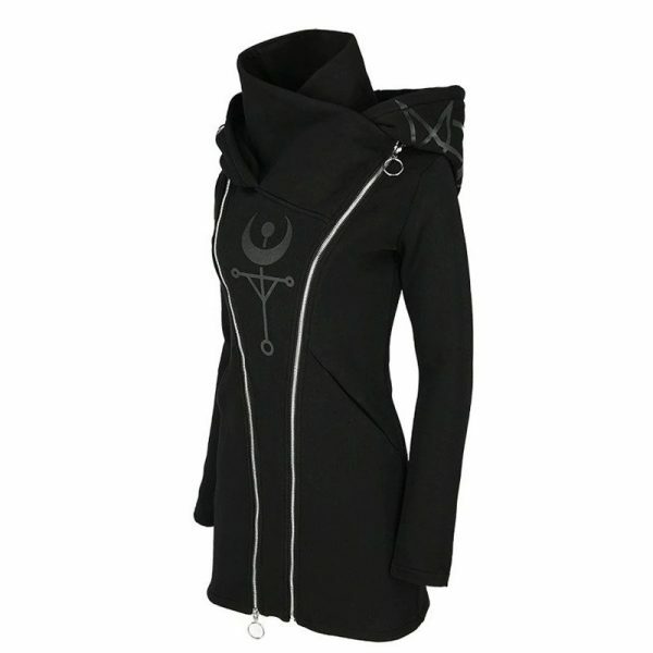 Y2K Grunge Long Sleeve Double Zipper Hoodie - 90S Retro, Summer Outfits, Y2K Fashion