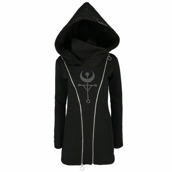 Y2K Grunge Long Sleeve Double Zipper Hoodie - 90S Retro, Summer Outfits, Y2K Fashion