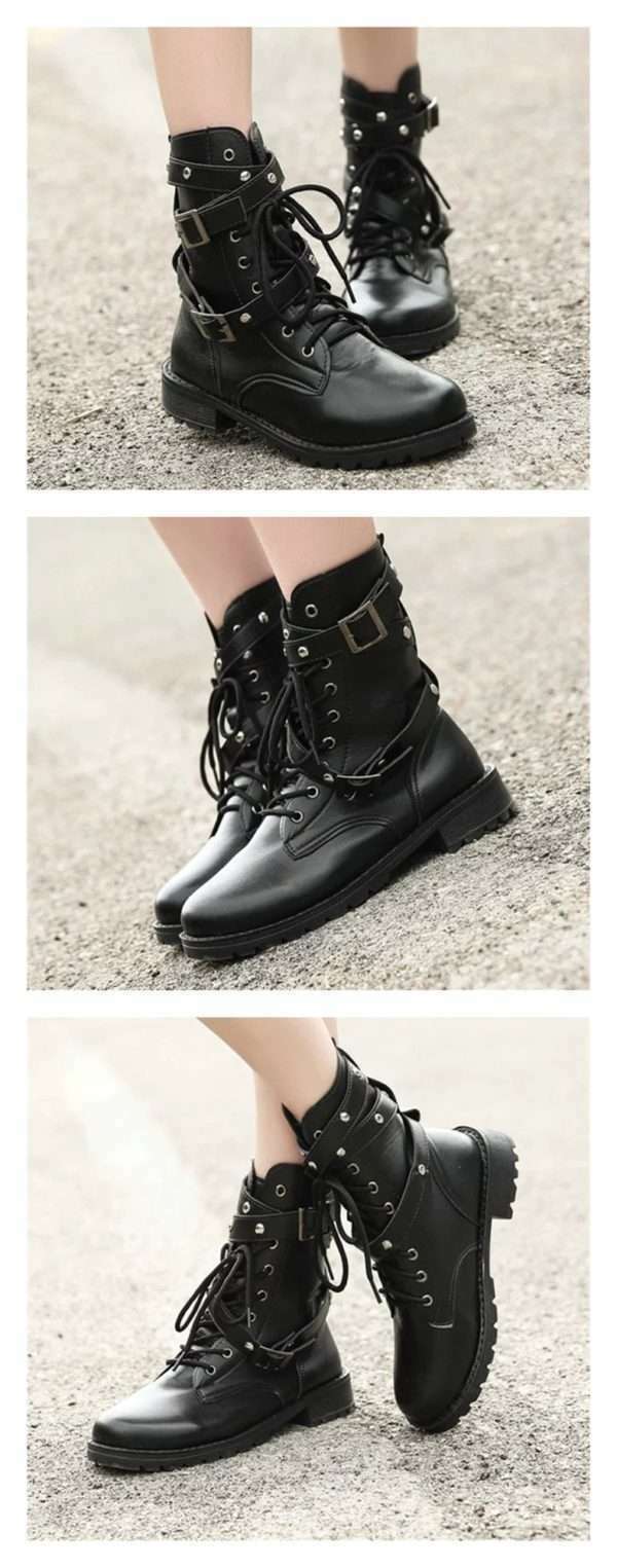 Y2K Grunge Low Heel Ankle Boots - Retro 90S Fashion, Gothic Y2K, Summer Y2K Outfits