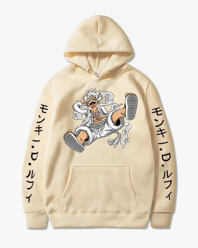 Y2K Grunge Luffy Gear 5 Hoodie - Retro 90S Fashion, Summer Y2K Outfits, Pastel Goth Style
