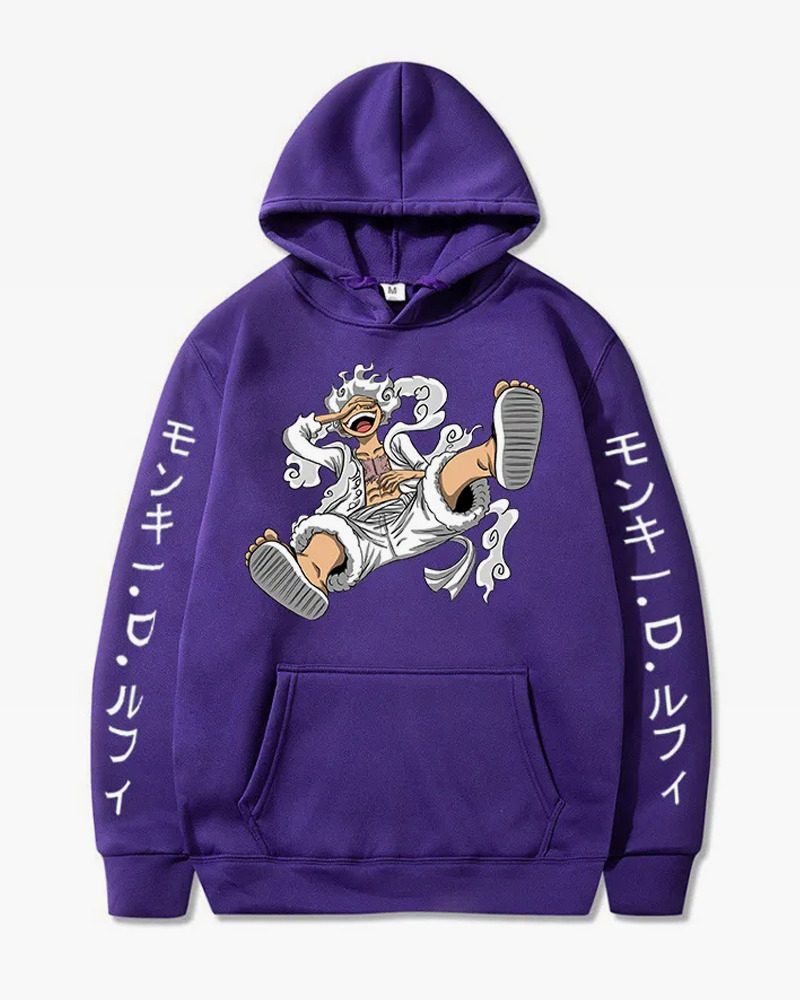 Y2K Grunge Luffy Gear 5 Hoodie - Retro 90S Fashion, Summer Y2K Outfits, Pastel Goth Style