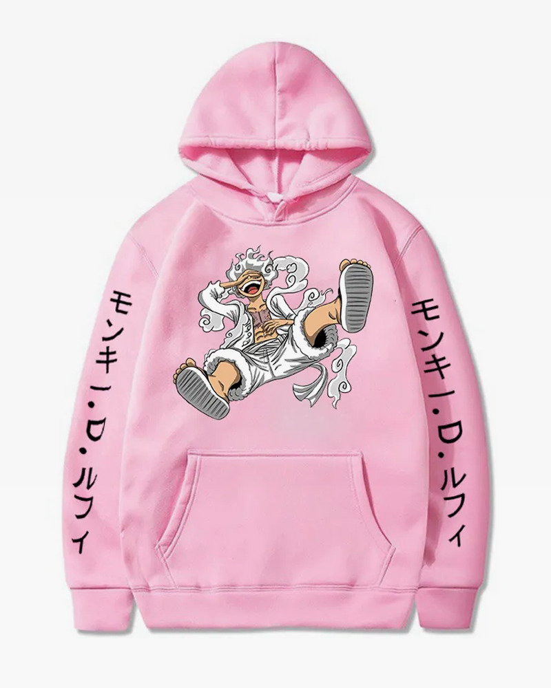 Y2K Grunge Luffy Gear 5 Hoodie - Retro 90S Fashion, Summer Y2K Outfits, Pastel Goth Style