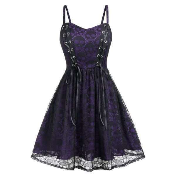 Y2K Grunge Mesh Sleeveless Dress - 90S Fashion, Retro Style, Summer Y2K Outfits, Gothic Y2K