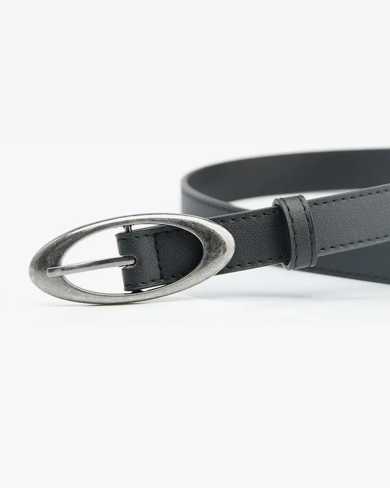 Y2K Grunge Oval Buckle Belt - Retro 90S Fashion, Gothic Y2K, Pastel Goth, Y2K Club Out