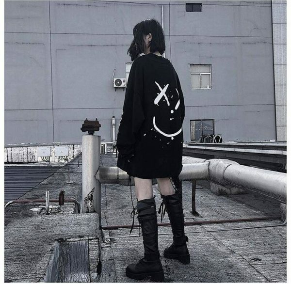 Y2K Grunge Oversized Sweatshirt - 90S Fashion, Retro Style, Y2K Summer Outfits, Y2K Club Fits