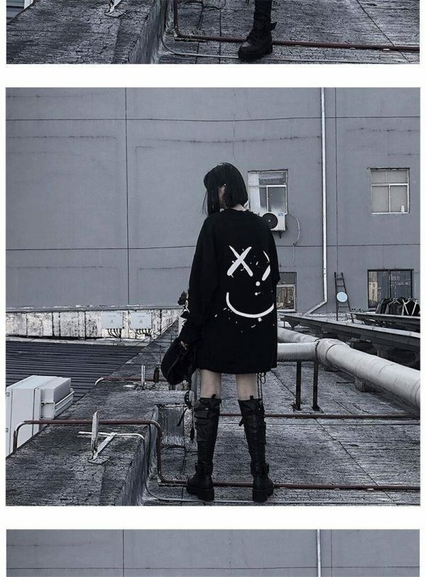 Y2K Grunge Oversized Sweatshirt - 90S Fashion, Retro Style, Y2K Summer Outfits, Y2K Club Fits