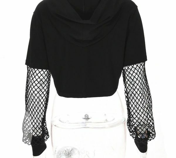 Y2K Grunge Patchwork Sleeve Top - 90S Fashion, Retro Style, Y2K Summer Outfits, Gothic Y2K