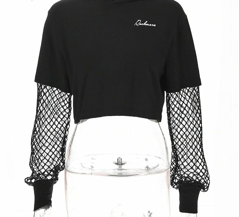 Y2K Grunge Patchwork Sleeve Top - 90S Fashion, Retro Style, Y2K Summer Outfits, Gothic Y2K
