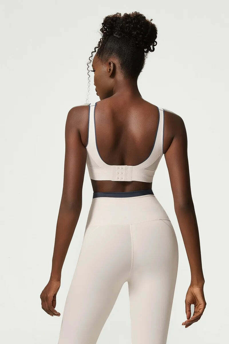 Y2K Grunge Peyton Sports Bra & Leggings Set - Milk White Retro 90S Summer Outfit