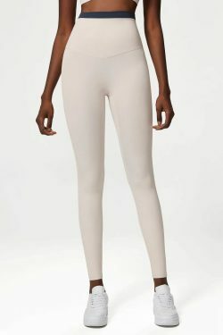 Y2K Grunge Peyton Sports Bra & Leggings Set - Milk White Retro 90S Summer Outfit