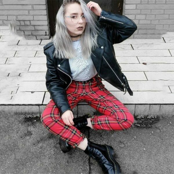 Y2K Grunge Plaid Pants - Retro 90S Fashion, Summer Y2K Outfits, Gothic Y2K Style