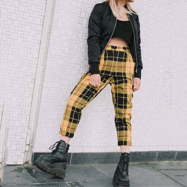 Y2K Grunge Plaid Pants - Retro 90S Fashion, Summer Y2K Outfits, Gothic Y2K Style