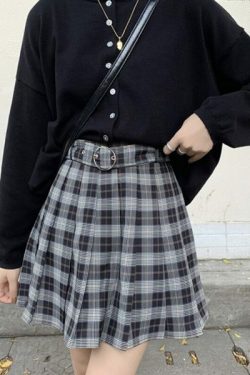 Y2K Grunge Plaid Pleated Mini Skirt - 90S Fashion, Retro Style, Y2K Summer Outfits