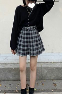 Y2K Grunge Plaid Pleated Mini Skirt - 90S Fashion, Retro Style, Y2K Summer Outfits