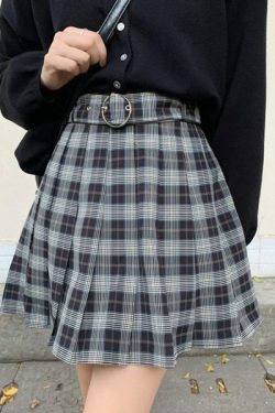 Y2K Grunge Plaid Pleated Mini Skirt - 90S Fashion, Retro Style, Y2K Summer Outfits