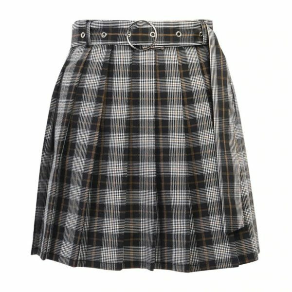Y2K Grunge Plaid Pleated Mini Skirt - 90S Fashion, Retro Style, Y2K Summer Outfits