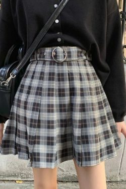 Y2K Grunge Plaid Pleated Mini Skirt - 90S Fashion, Retro Style, Y2K Summer Outfits