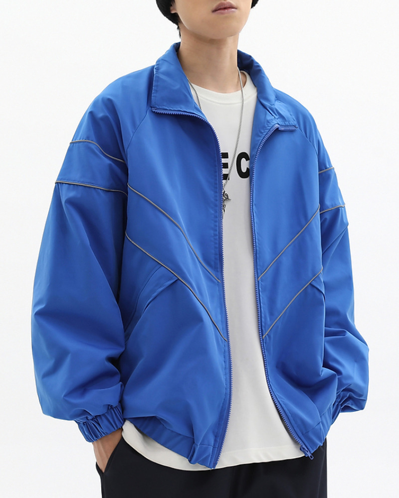 Y2K Grunge Reflective Stripe Jacket - 90S Retro Summer Outfit, Y2K Club & Party Fashion