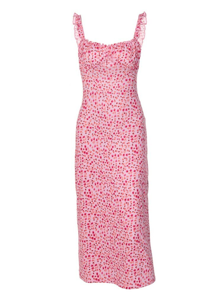 Y2K Grunge Rose Midi Dress - 90S Fashion, Summer Outfits, Retro Style, Y2K Party Look