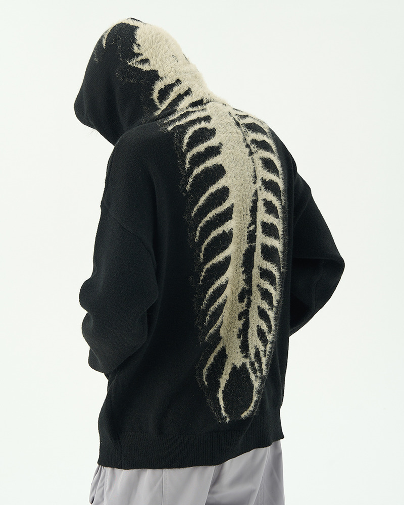 Y2K Grunge Skeleton Hoodie Jacket - 90S Retro Goth Fashion, Perfect For Y2K Summer Outfits