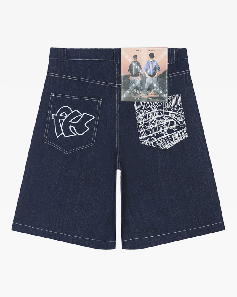 Y2K Grunge Streetwear Denim Shorts - 90S Retro Summer Outfit, Y2K Club & Party Fashion