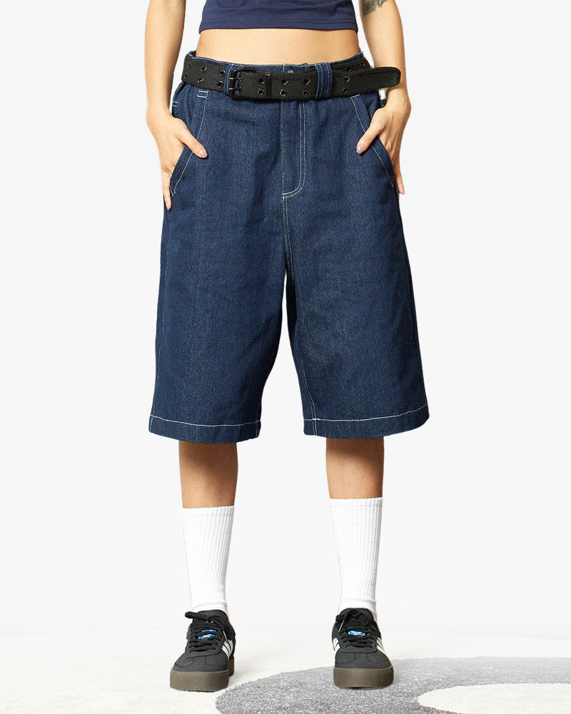 Y2K Grunge Streetwear Denim Shorts - 90S Retro Summer Outfit, Y2K Club & Party Fashion
