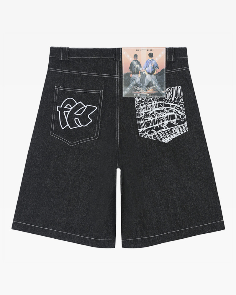 Y2K Grunge Streetwear Denim Shorts - 90S Retro Summer Outfit, Y2K Club & Party Fashion