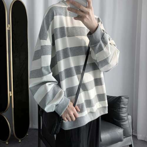 Y2K Grunge Striped Loose Sweater - 90S Fashion, Retro Style, Y2K Summer Outfits