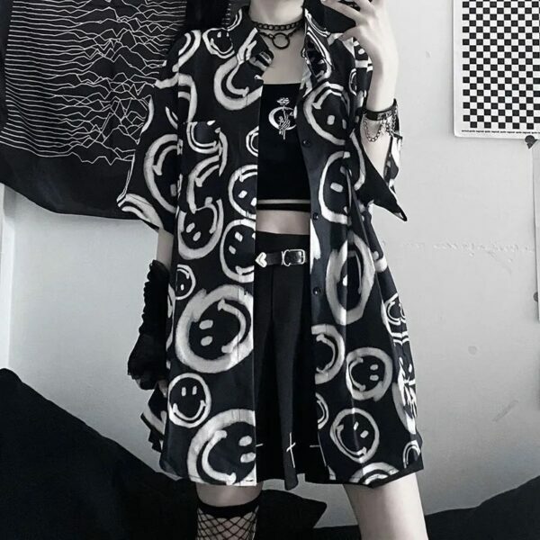 Y2K Grunge Summer Outfit - I Promise I'M Happy Retro 90S Tee For Women