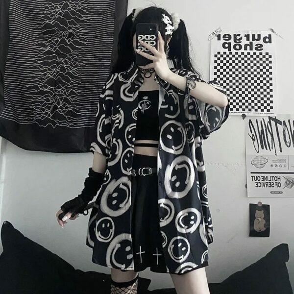 Y2K Grunge Summer Outfit - I Promise I'M Happy Retro 90S Tee For Women