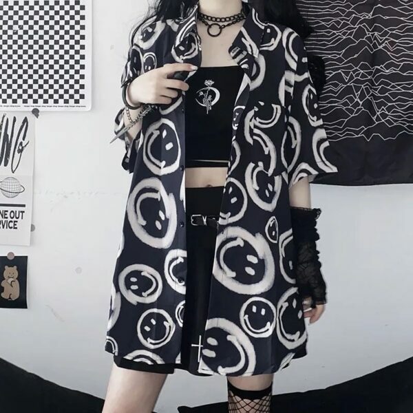 Y2K Grunge Summer Outfit - I Promise I'M Happy Retro 90S Tee For Women