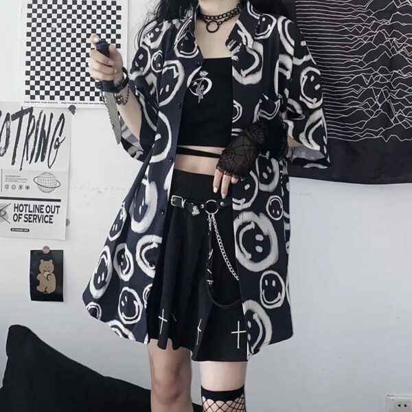 Y2K Grunge Summer Outfit - I Promise I'M Happy Retro 90S Tee For Women