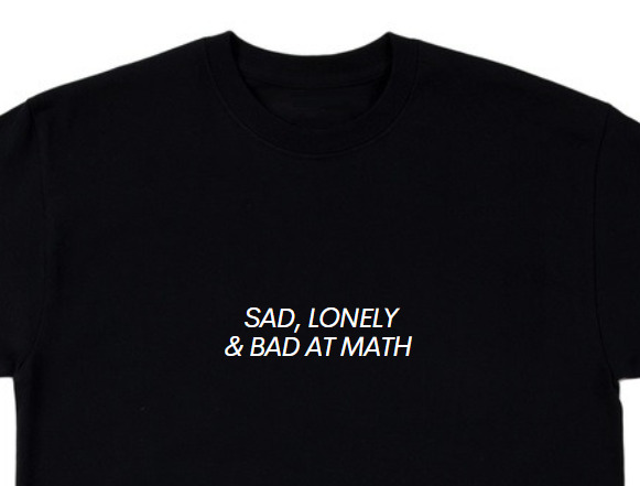 Y2K Grunge Summer Outfit - Sad Lonely And Bad At Math Shirt - Retro 90S Fashion For Women