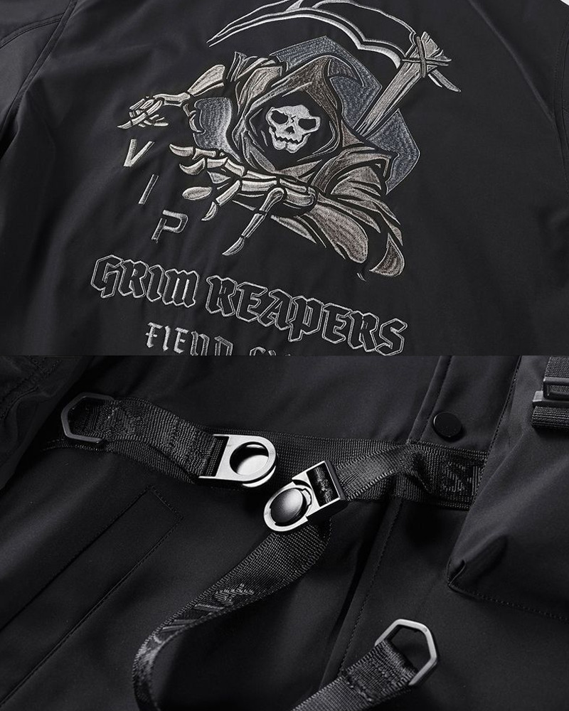 Y2K Grunge Techwear Bomber Jacket - 90S Retro Summer Outfit, Gothic Y2K Fashion