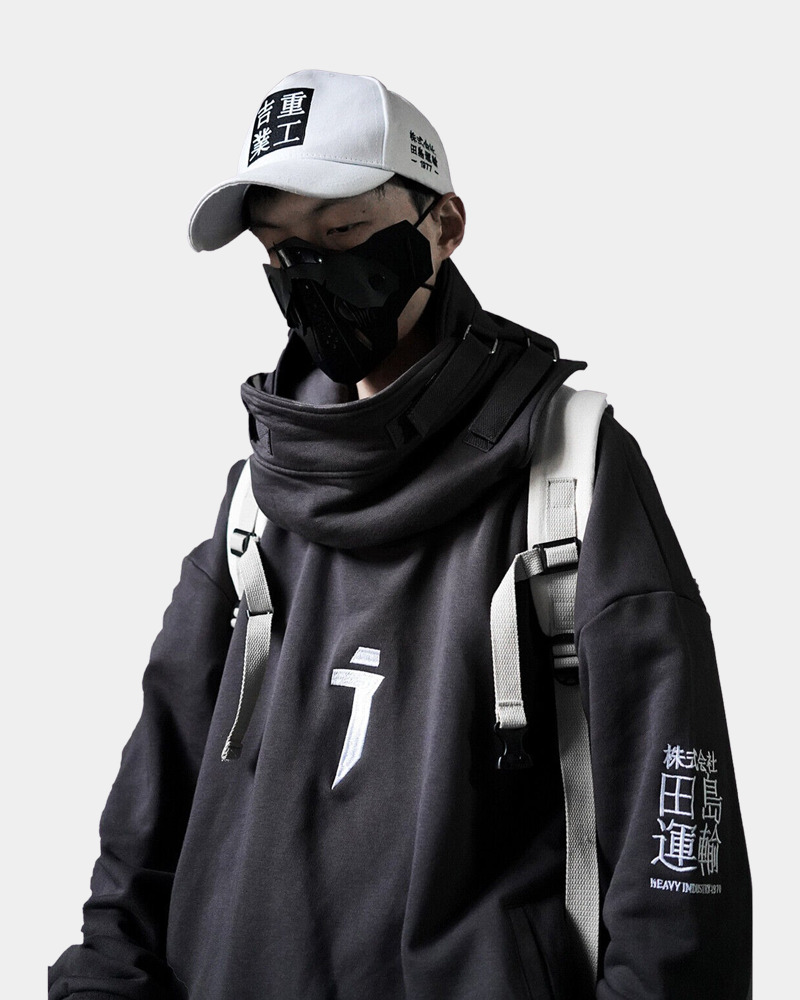 Y2K Grunge Techwear Hoodie - 90S Retro, Gothic, Pastel Goth, Y2K Club & Party Outfits
