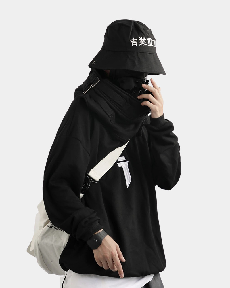 Y2K Grunge Techwear Hoodie - 90S Retro, Gothic, Pastel Goth, Y2K Club & Party Outfits