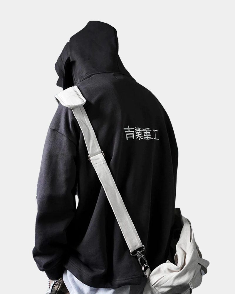 Y2K Grunge Techwear Hoodie - 90S Retro, Gothic, Pastel Goth, Y2K Club & Party Outfits