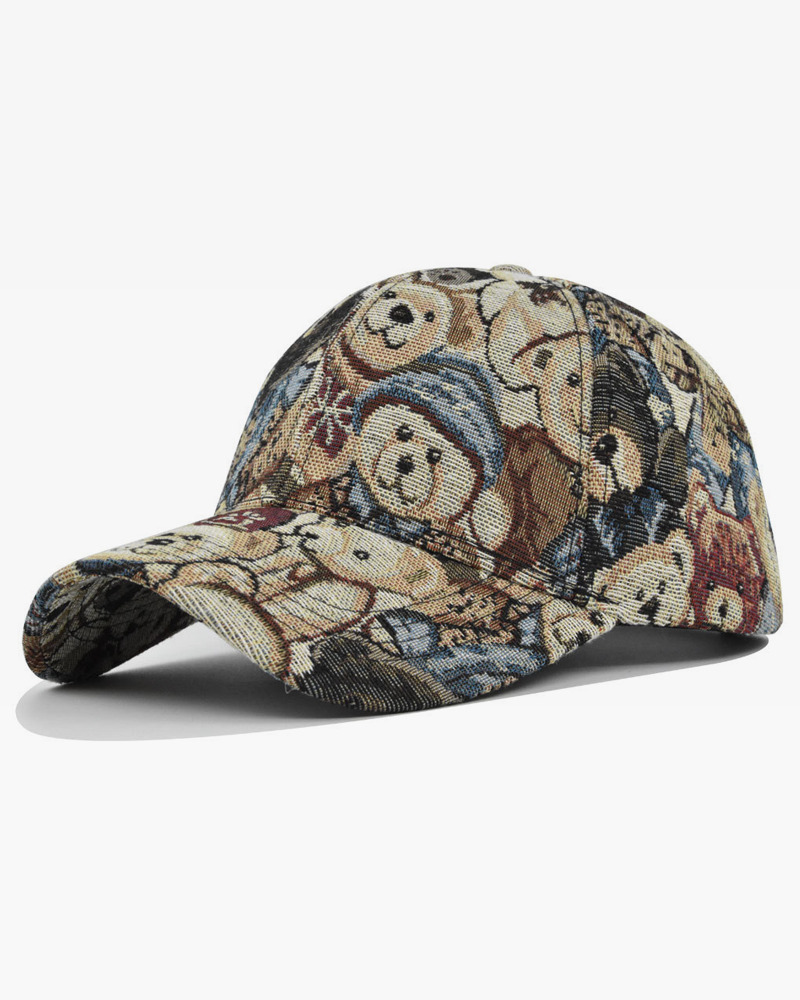 Y2K Grunge Teddy Bear Baseball Cap - Retro 90S Fashion, Summer Y2K Outfits, Pastel Goth Style