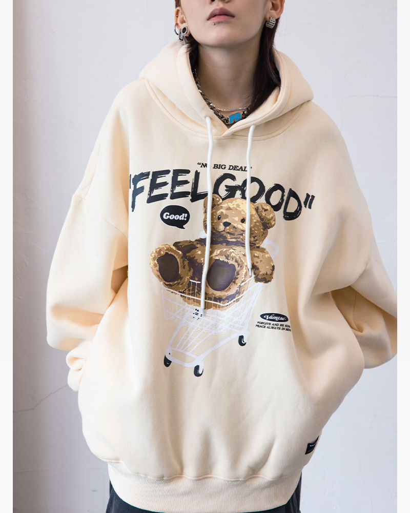 Y2K Grunge Teddy Bear Hoodie - Retro 90S Fashion, Summer Y2K Outfits, Pastel Goth Style